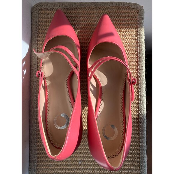 Journee Collection Pumps, Mary Jane Style | Make Coral Pink Your POP of color - Picture 7 of 11